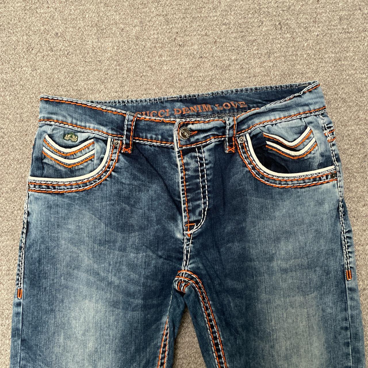 00s Pascucci contrast stitch jeans Size states W38... Depop