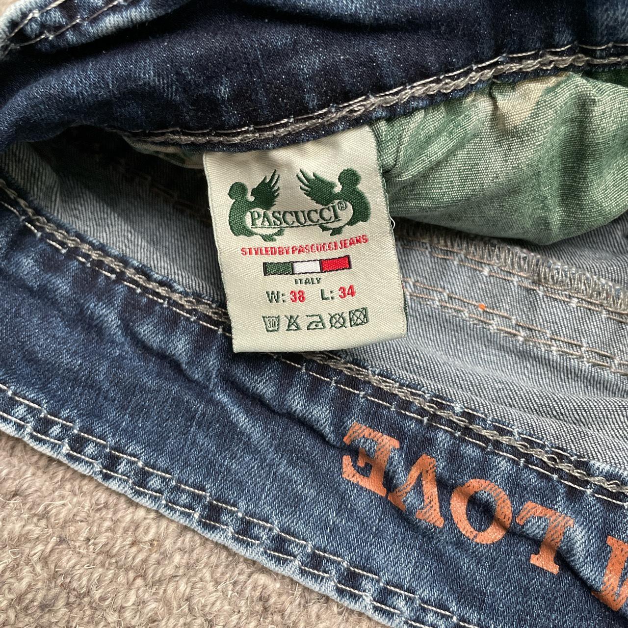 00s Pascucci contrast stitch jeans Size states W38... Depop