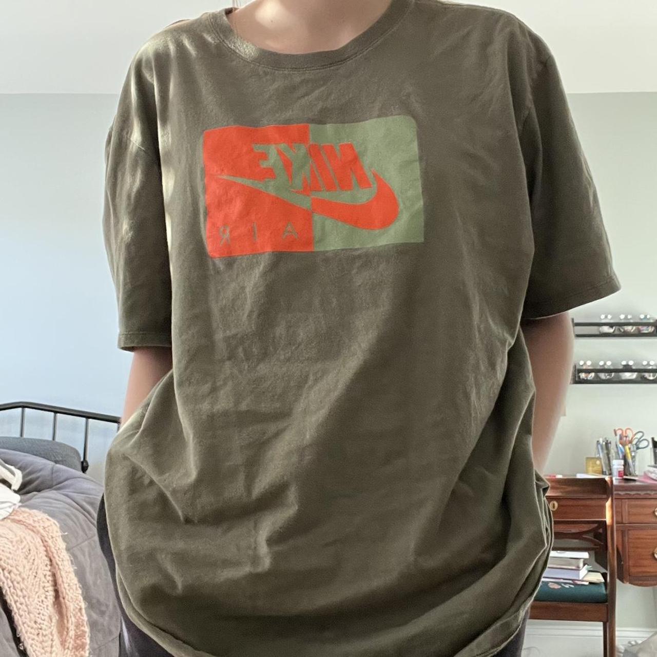 Orange and olive green cheap nike shirt