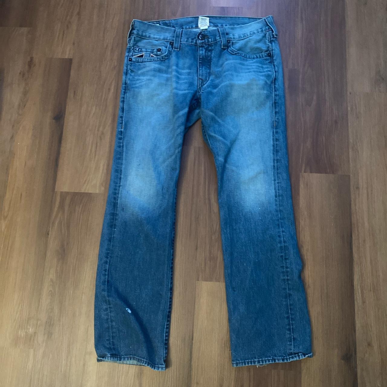 True religion blue jeans , black logo jesse... - Depop