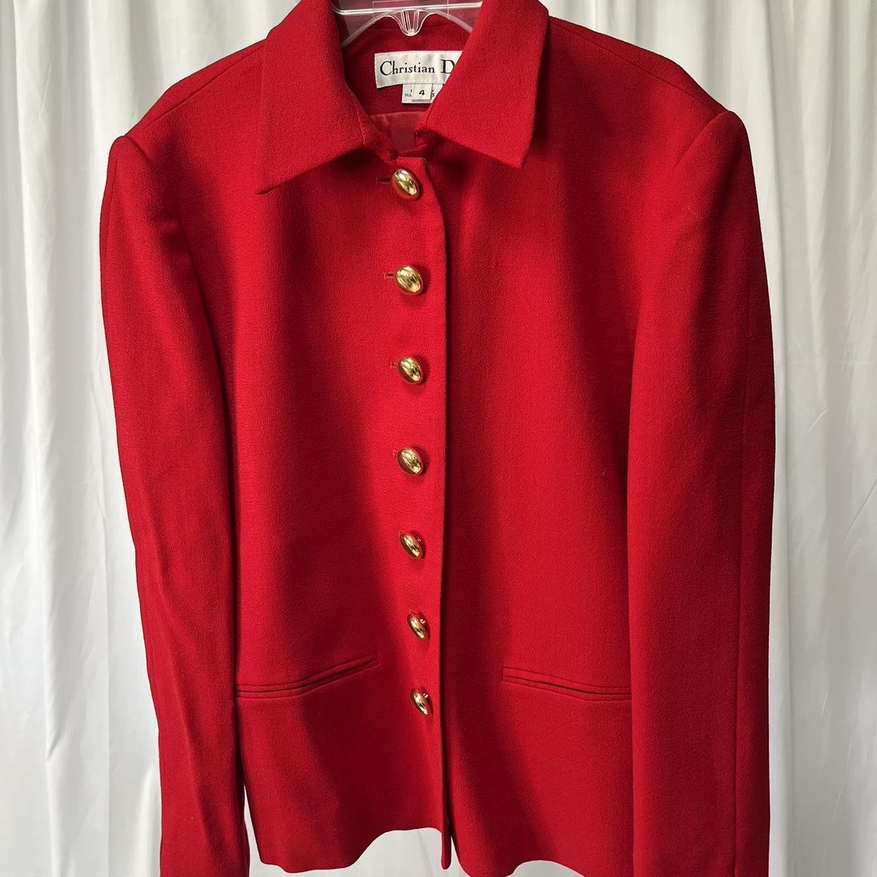 Vintage Christian Dior Jacket This is a red, 100%... - Depop