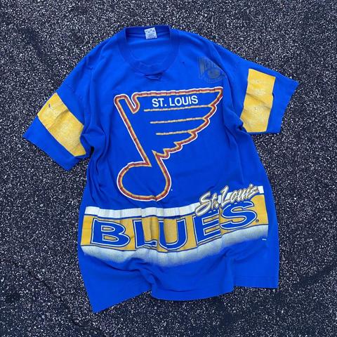 Vintage St. Louis Blues Sweatshirt // 90s Blue - Depop