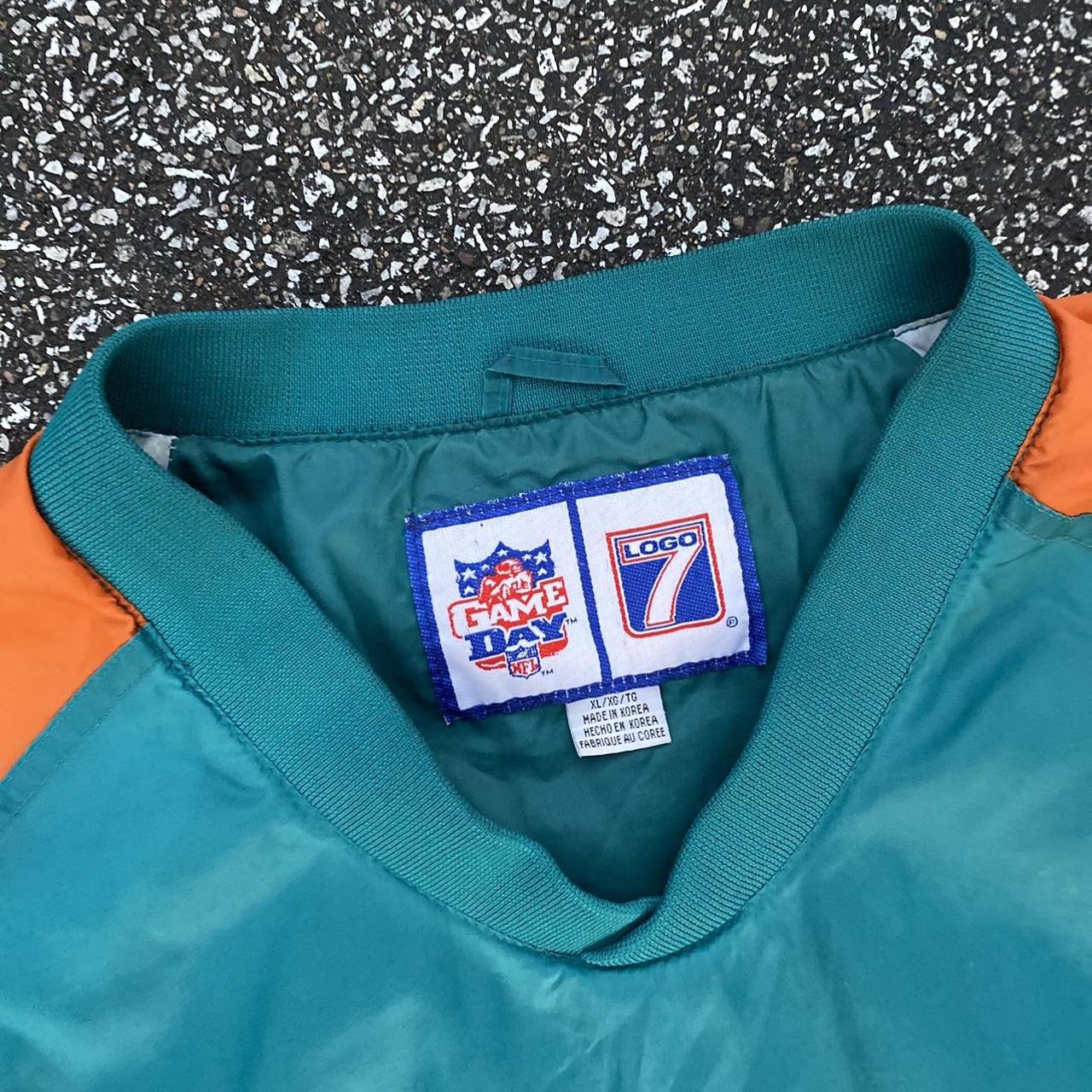 Vintage Logo 7 Miami Dolphins sweatshirt in white. - Depop