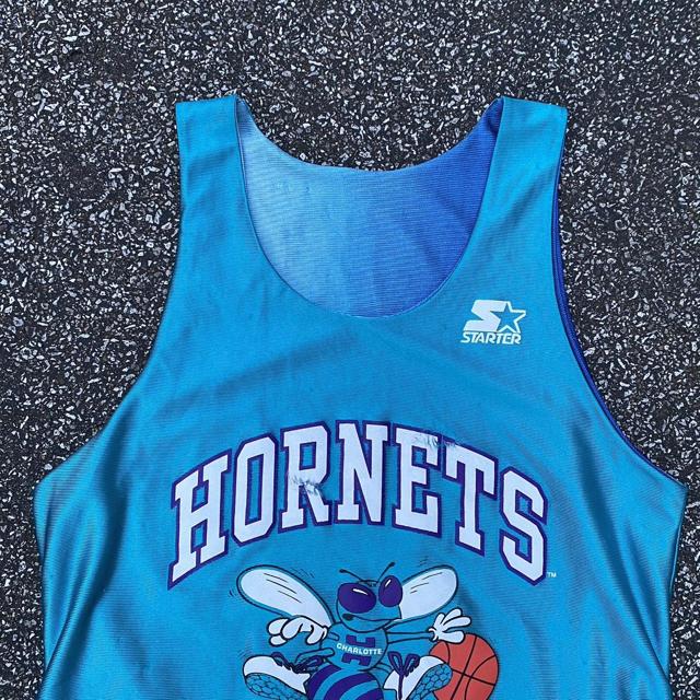 Charlotte Hornets Vintage 90s Starter Pinstripe - Depop