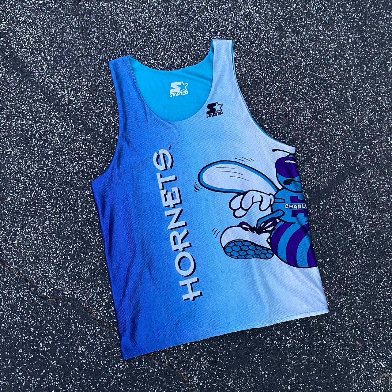 Charlotte Hornets Vintage 90s Starter Pinstripe - Depop