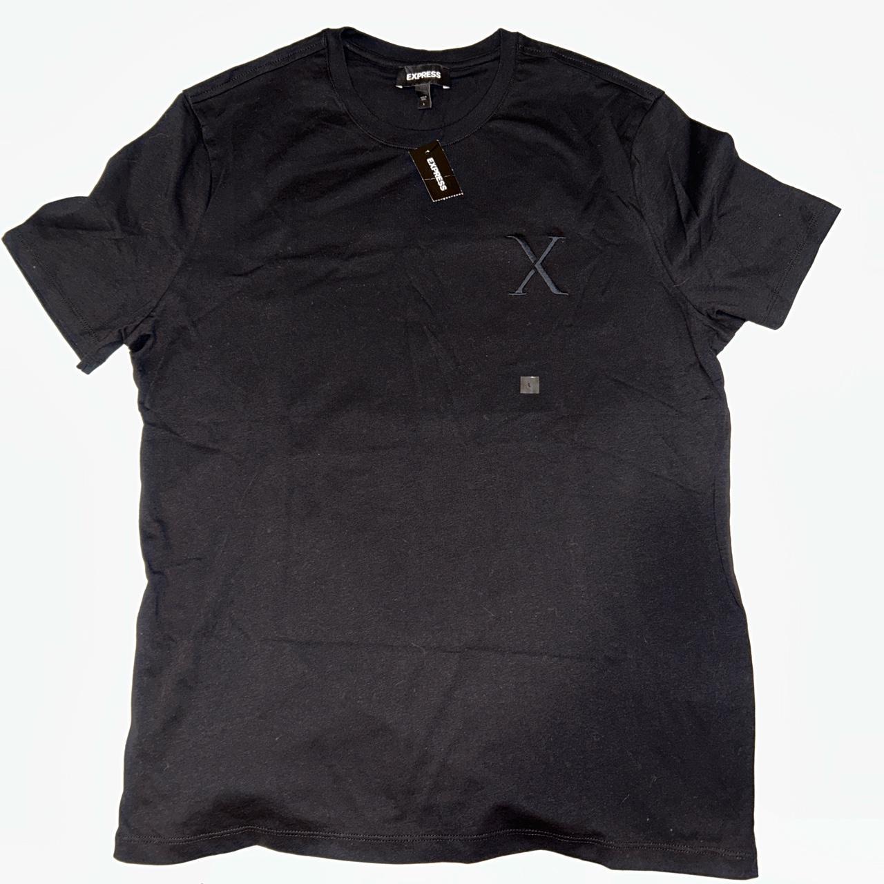 Express Men's Tan and Black Tshirt Depop