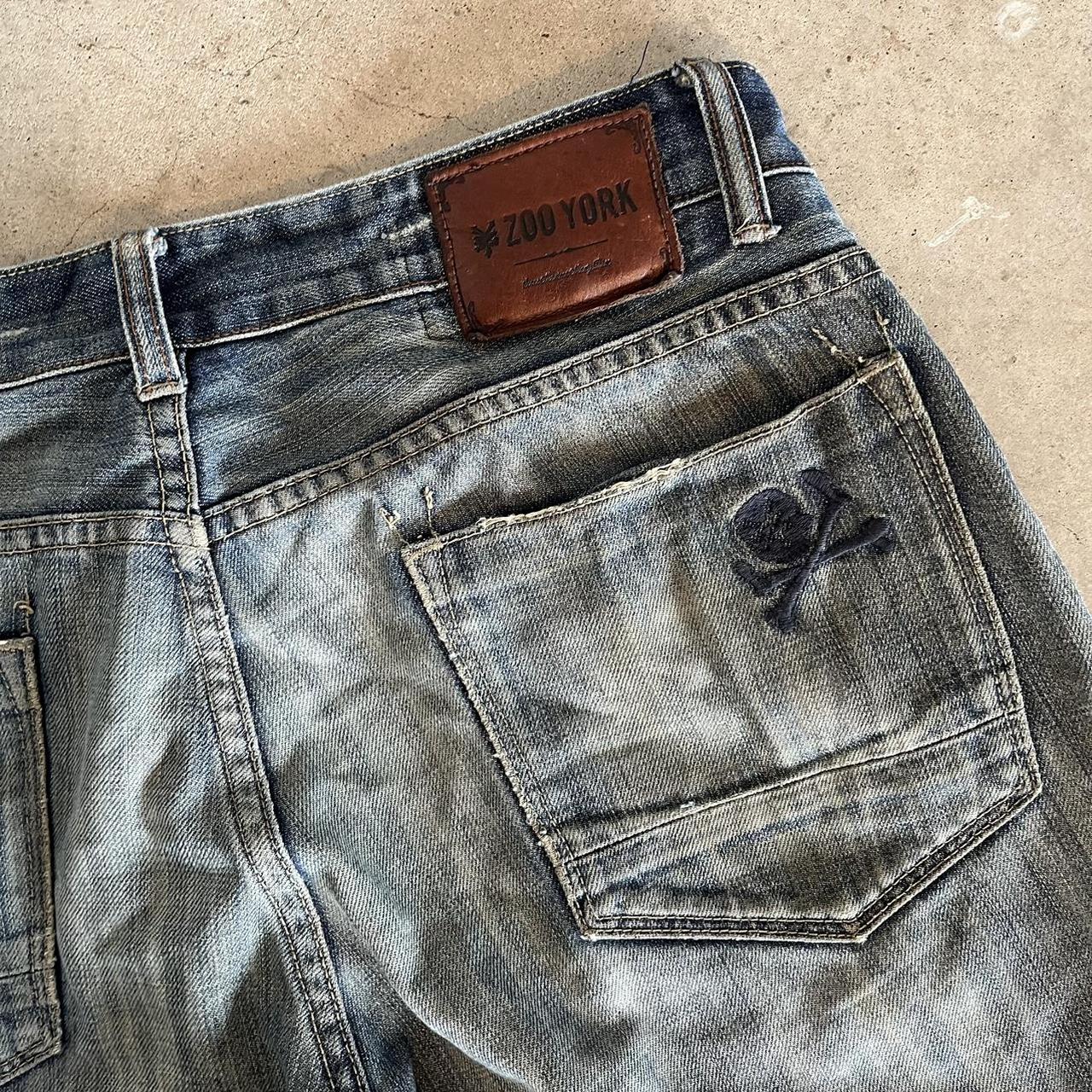 【SKULLDEOS】 Design denim pants TRIPP NYC - SKULL INDIGO DENIM STORM WASH PANT