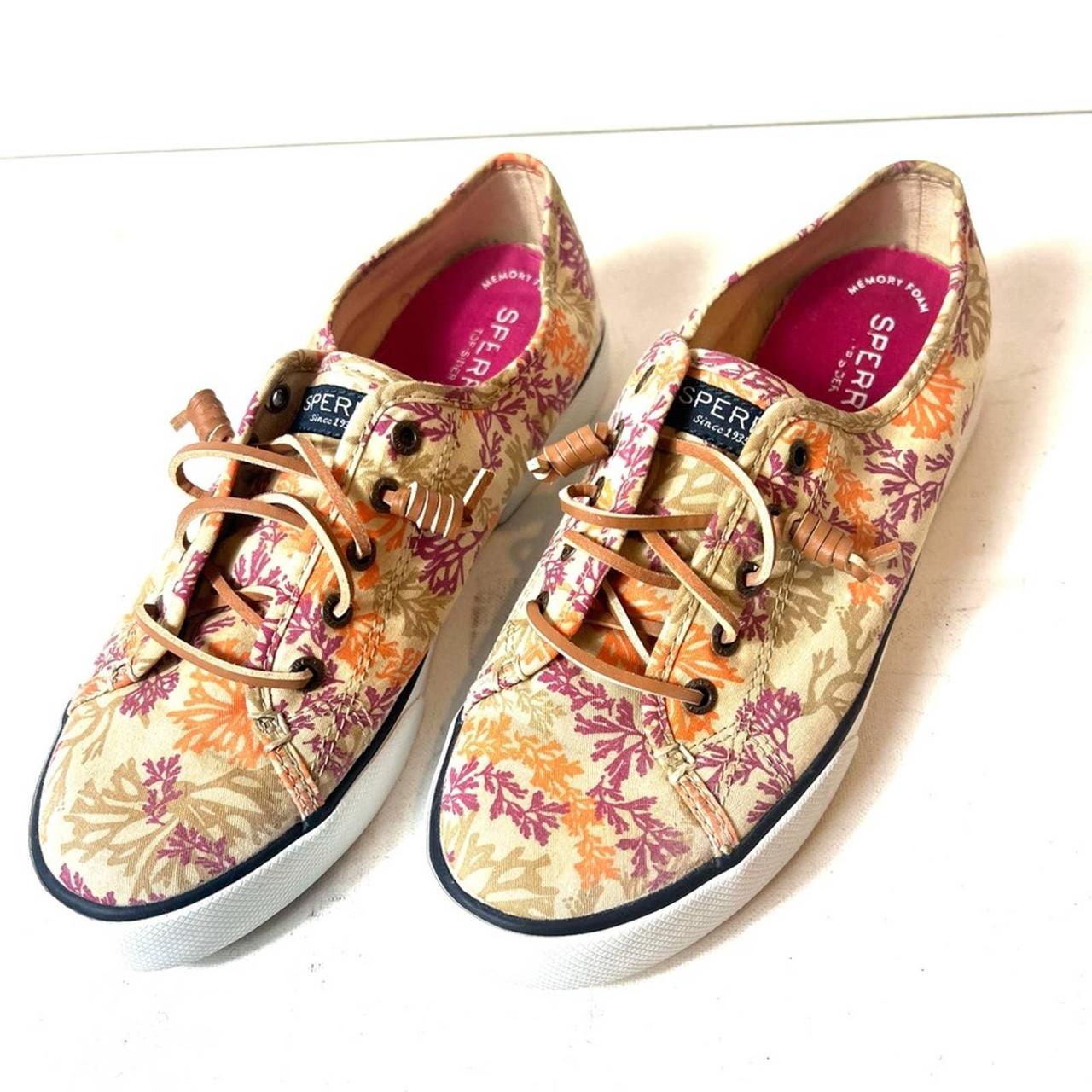 Sperry Women's Orange and Cream Trainers (2)