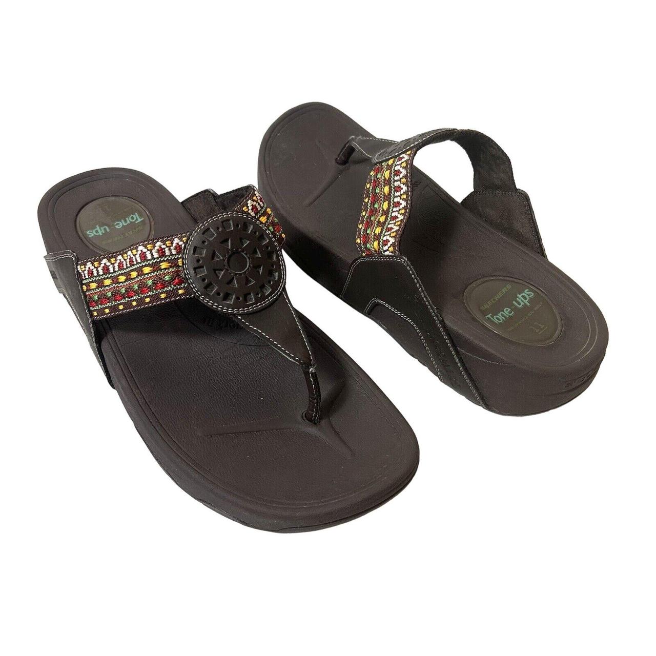 Skechers wedge flip flops on sale