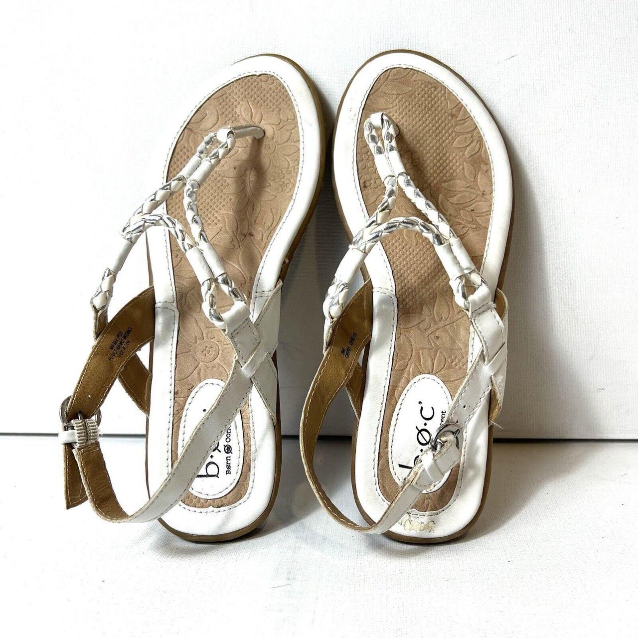 Born b.o.c Sandals Women s Size 8 M White Silver