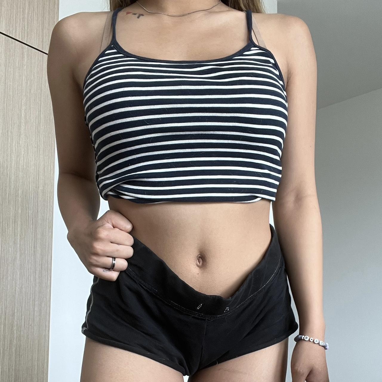 Black pajama booty shorts, no tag that says size or... Depop