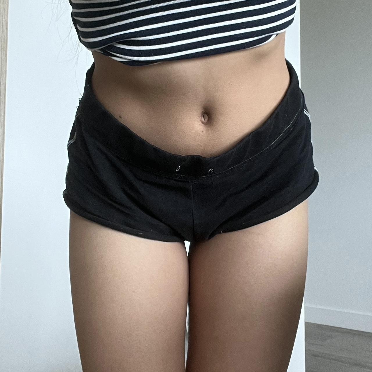 Black pajama booty shorts, no tag that says size or... Depop