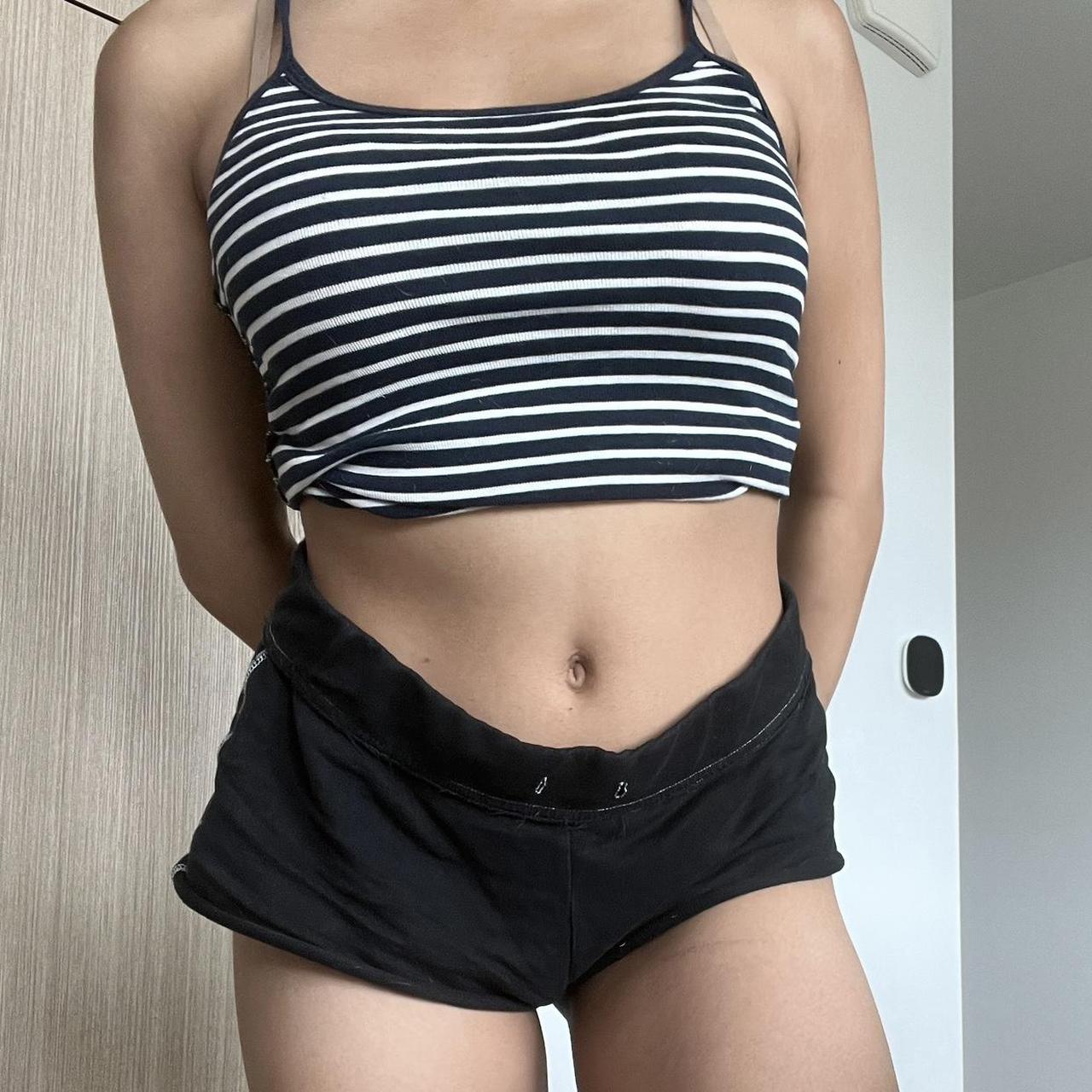 Black pajama booty shorts, no tag that says size or... Depop