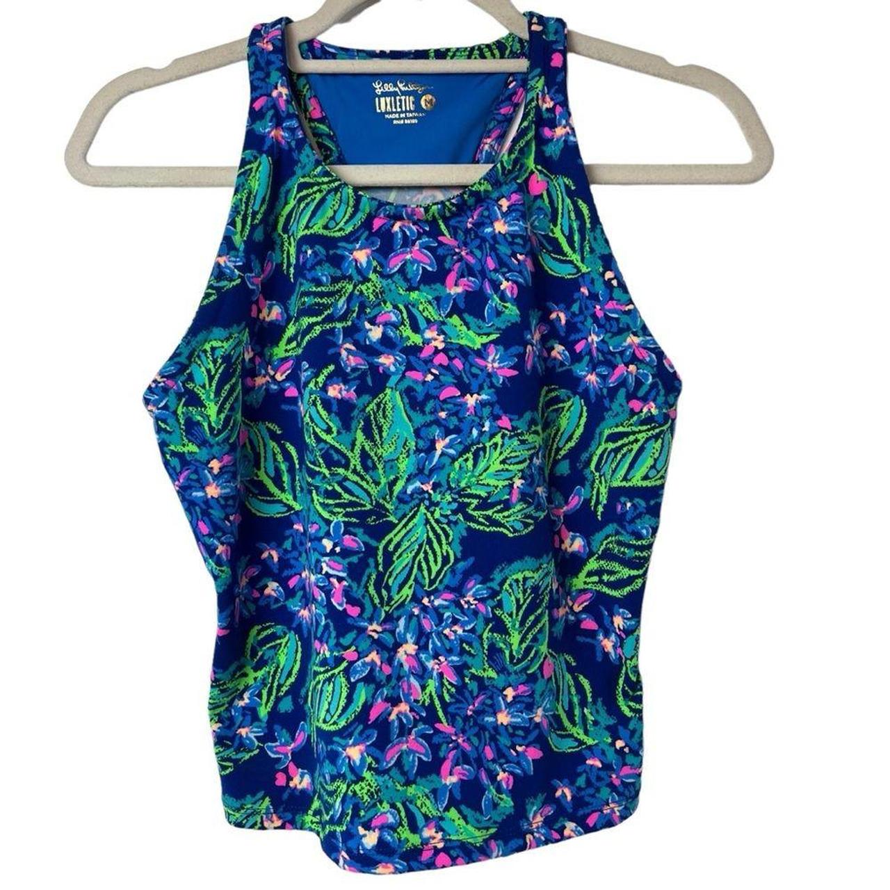 NWT LILLY shops PULITZER Vanti Bra Tank Top in Eclipse Blue Serenade In The Shade SZ L