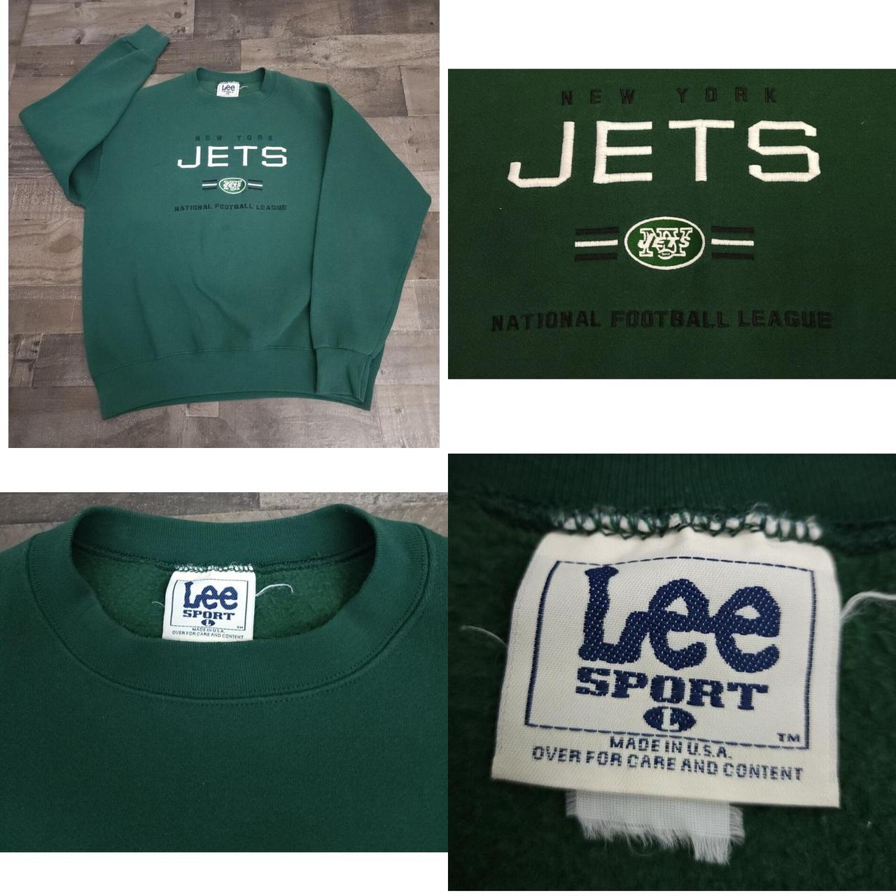 Vintage New York Jets Lee Sport Embroidered Crew Neck Sweatshirt Large  Green NFL