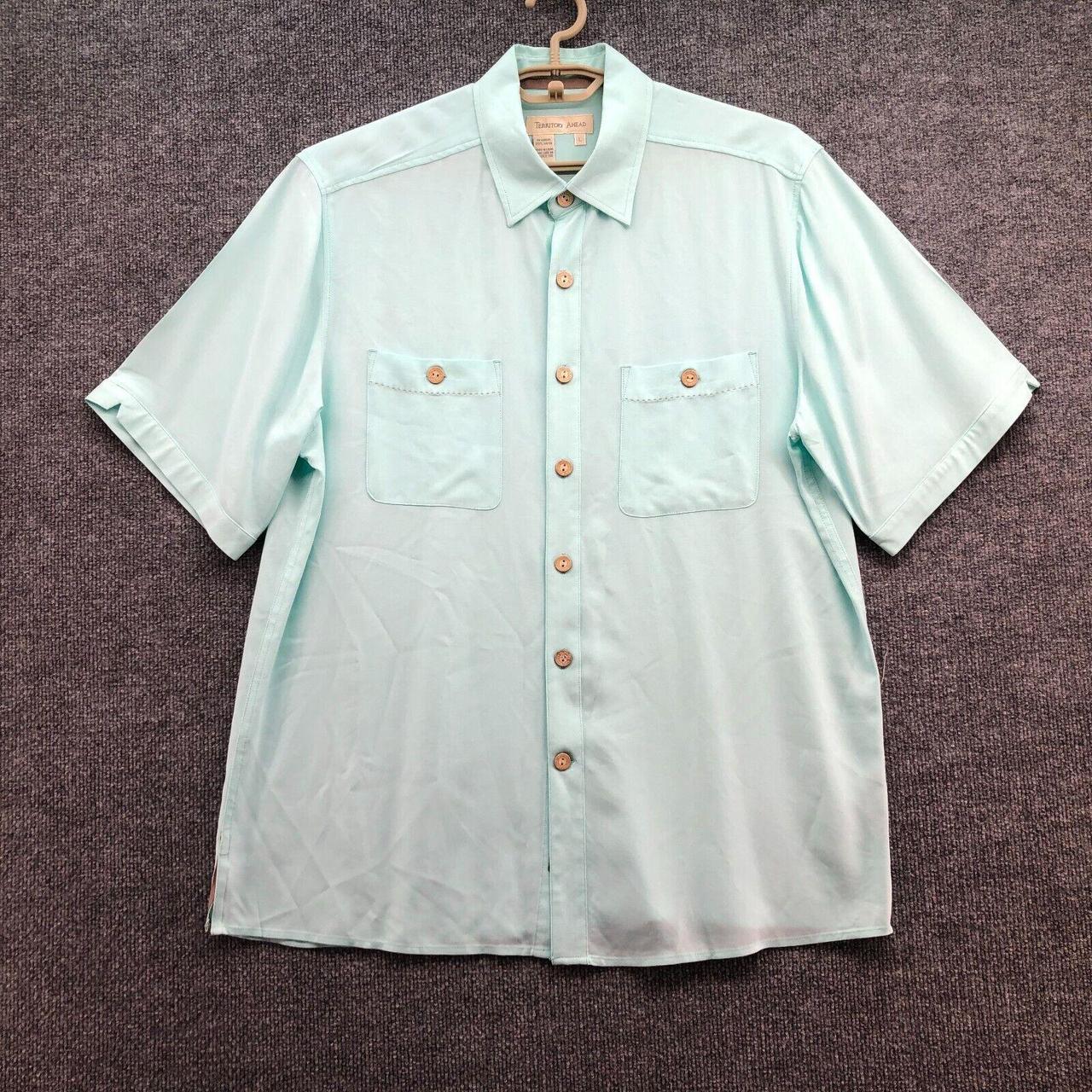 Territory Ahead Mens Button Up Shirt Sz L Green... - Depop