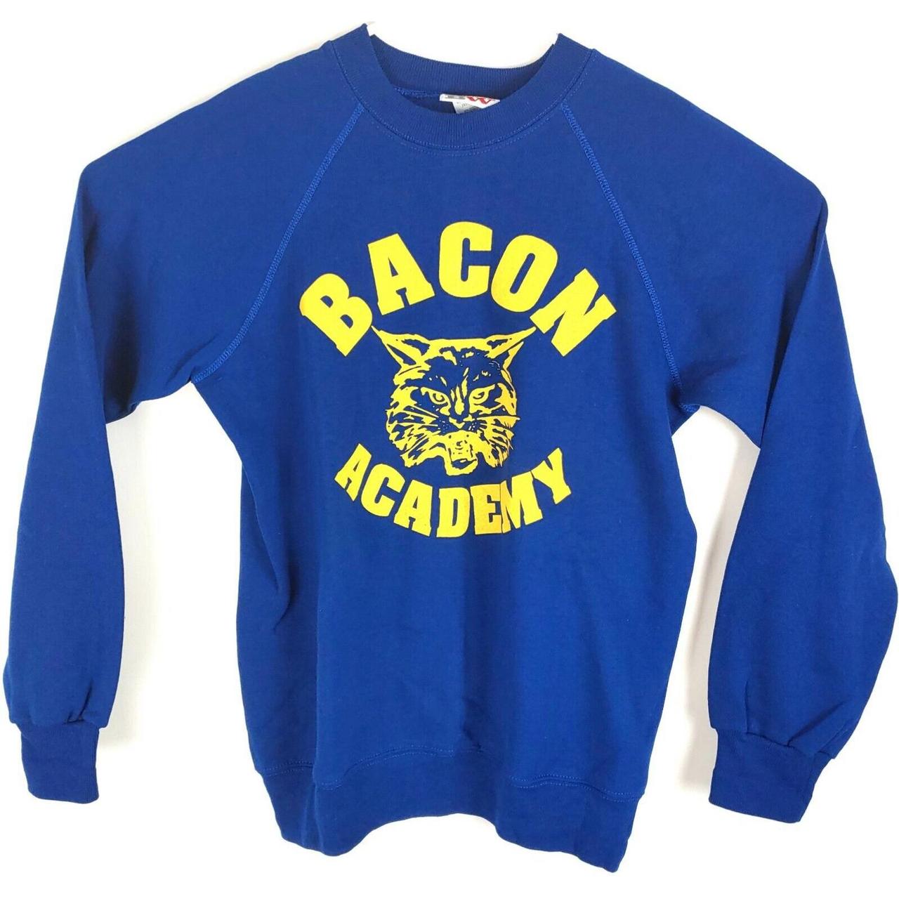 VTG Men's Blue Bacon Academy CT High School Bobcats... Depop