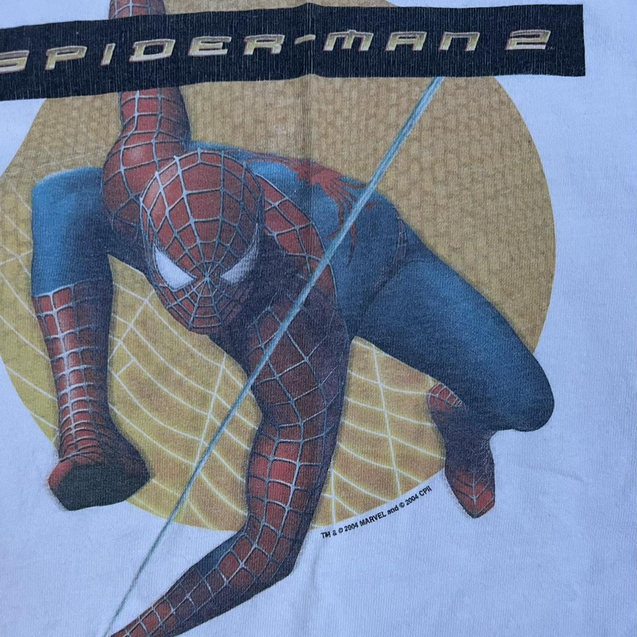 2004 SPIDER-MAN 2 MOVIE PROMO TEE -XL -HANES... - Depop