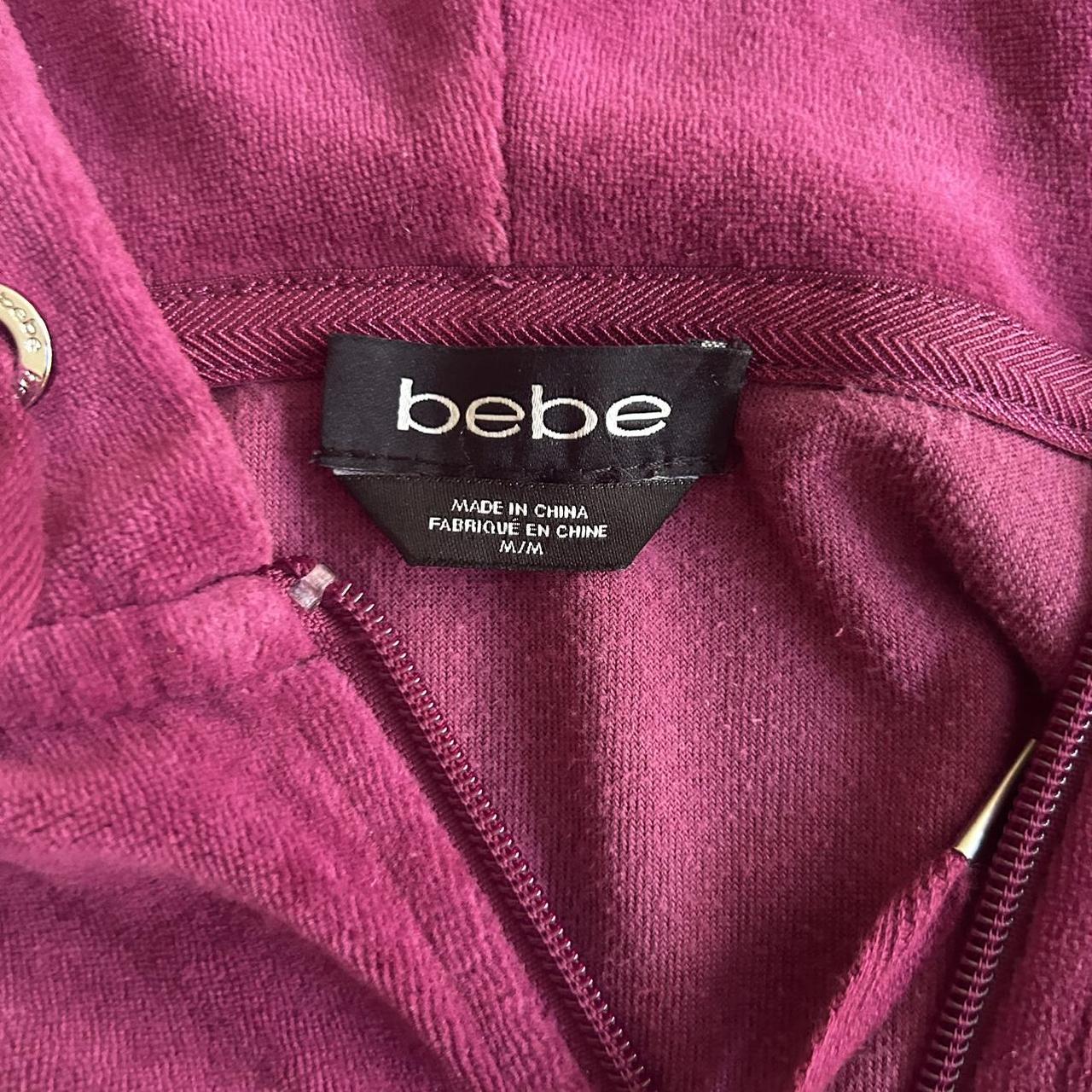 Bebe magenta-pink track suit sip up size medium but... - Depop