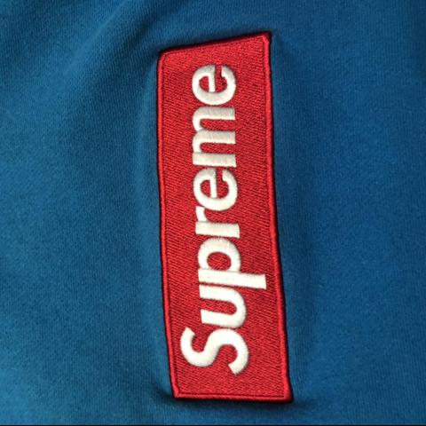 Supreme teal box online logo hoodie