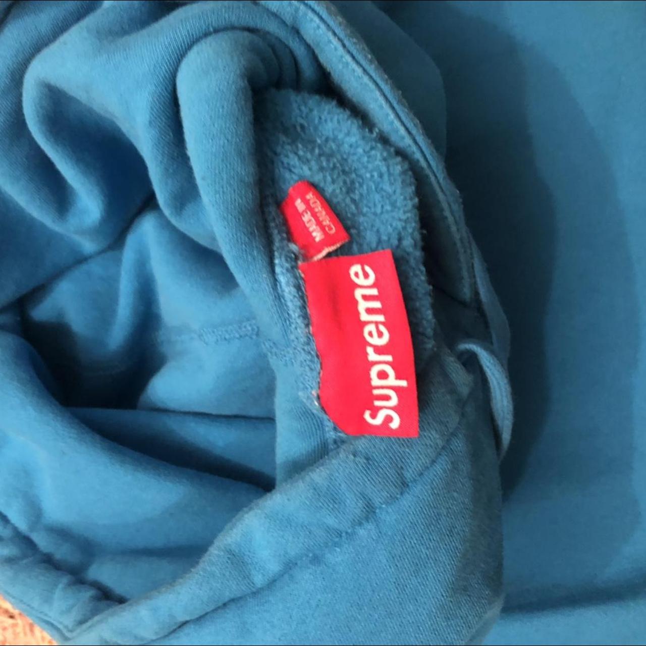 Supreme 2009 Teal on Red Box Logo Hoodie Size Large