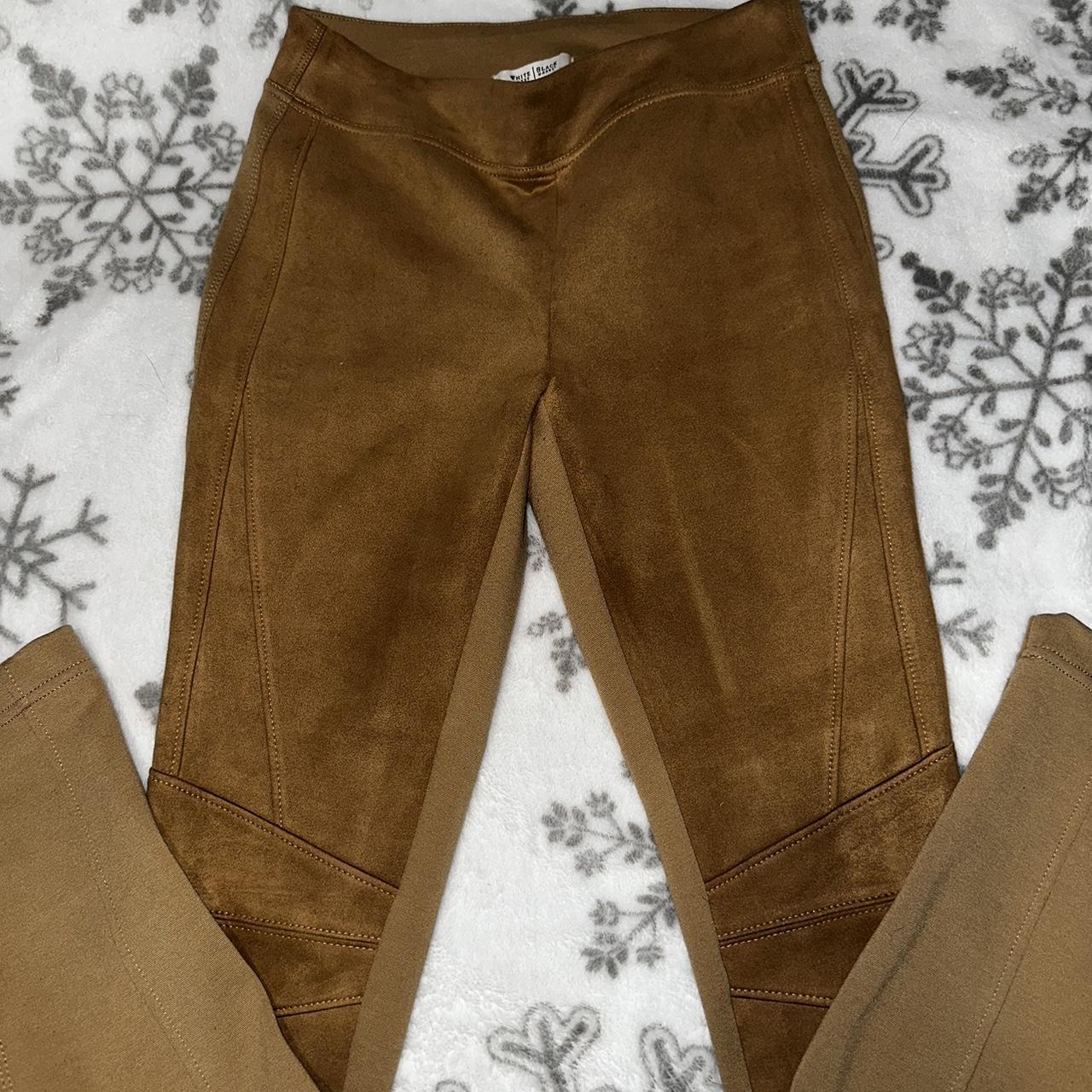 WHBM ULTRA SUEDE LEGGINGS. W/leather waistband. - Depop