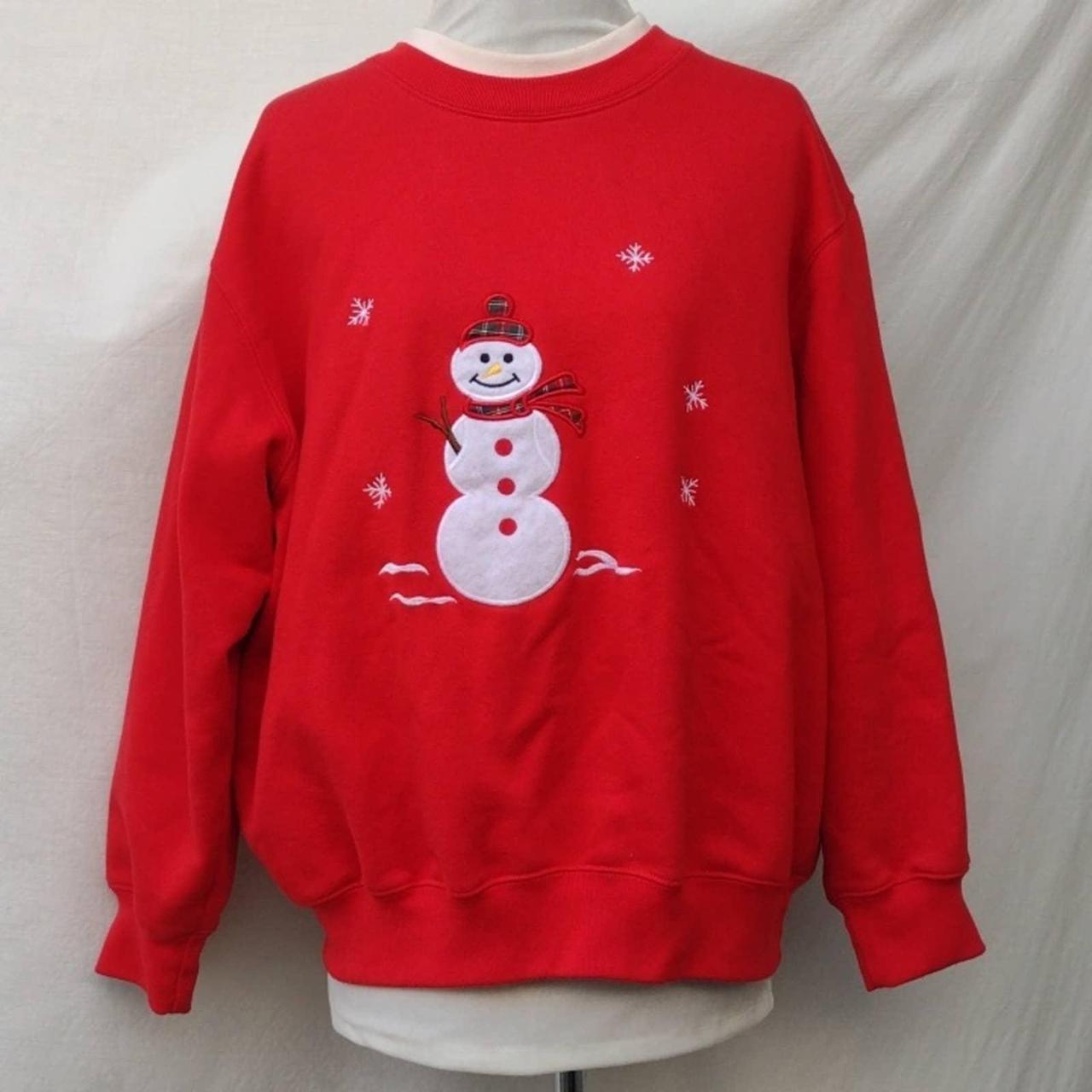 Vintage Bold Spirit Woman red Christmas sweatshirt... - Depop