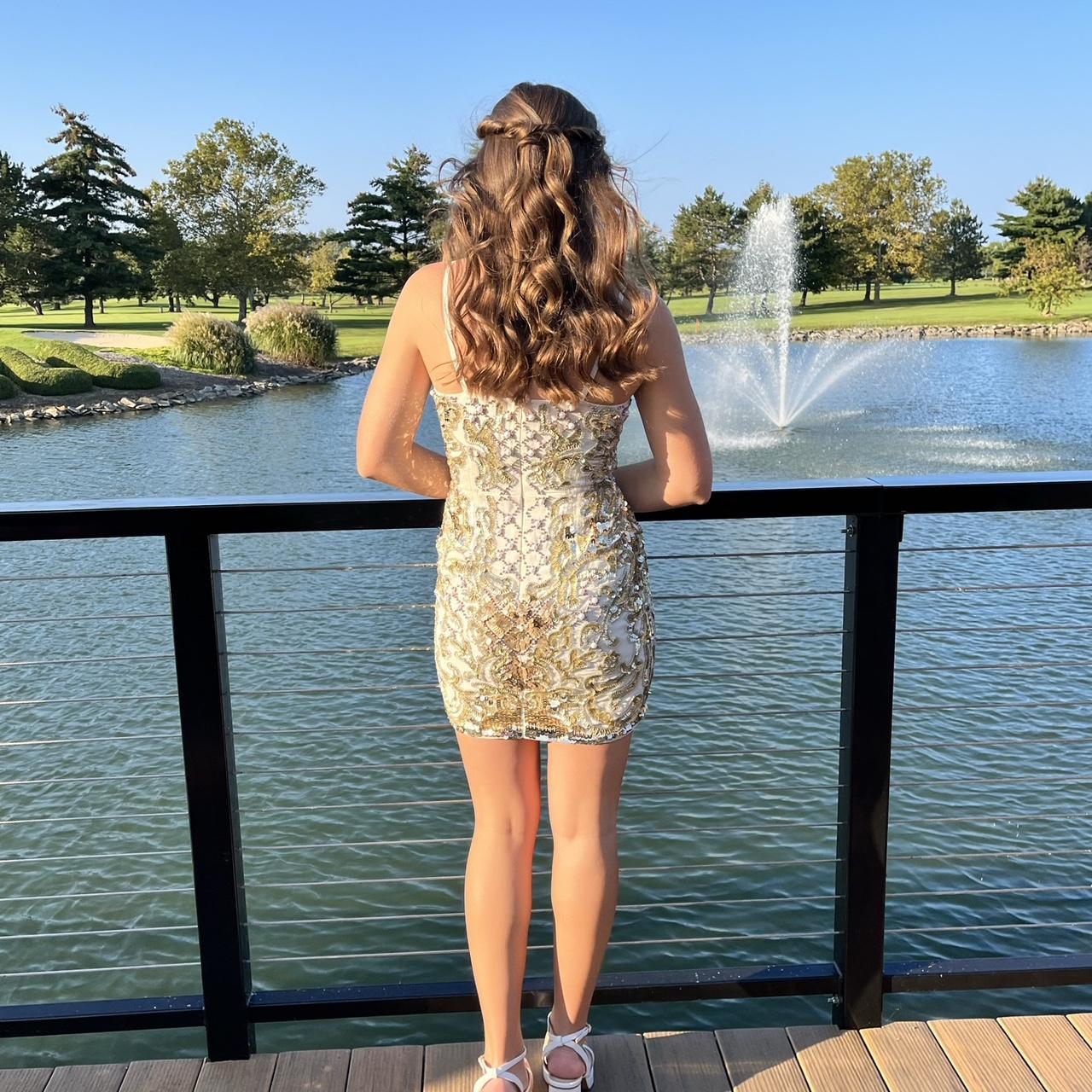 Gold Sequin ASOS Dress (perfect hoco or going out... Depop