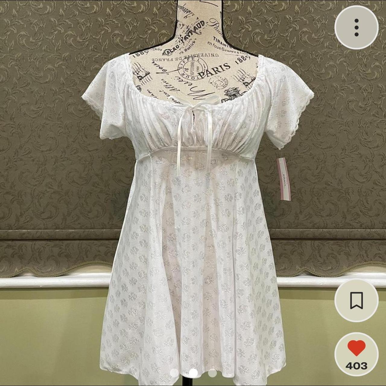 🩰 Repop White Eyelet Ribbon Dress, I Don’t Have An... - Depop