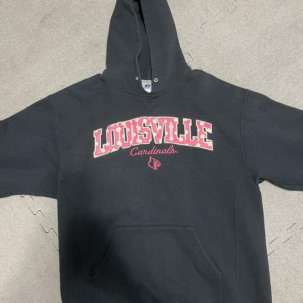 Louisville Cardinals Embroidered Hoodie Black Size Small