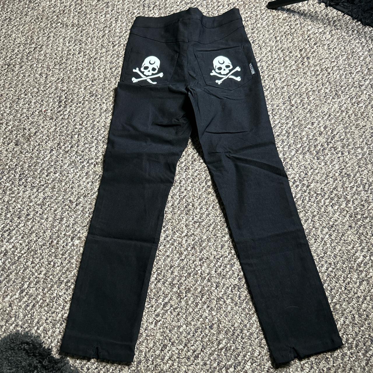 killstar capri skull pocket pants, only worn for a... - Depop