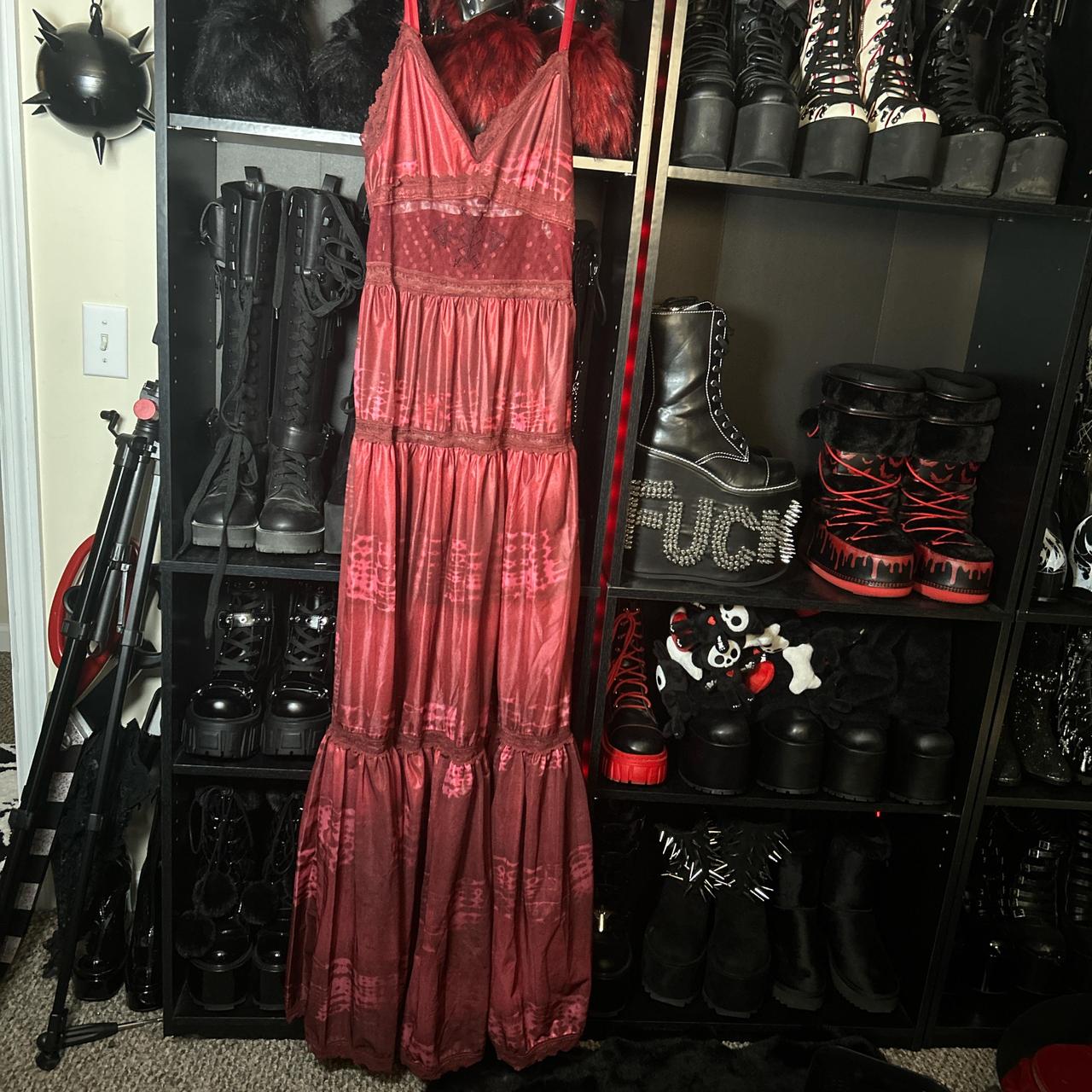 dollskill house of widow red maxi dress size large Depop