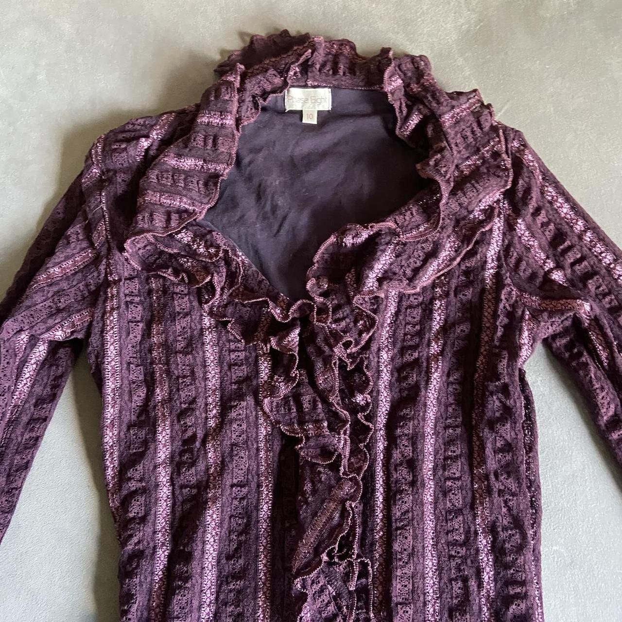 Vintage phase eight purple frilly blouse Great... - Depop