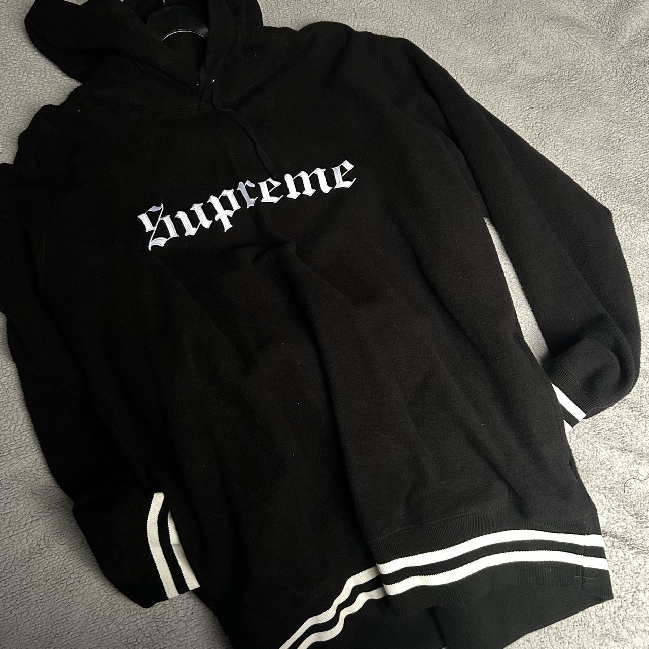 Supreme old English split hoodie / jumper 💫 Navy and... - Depop