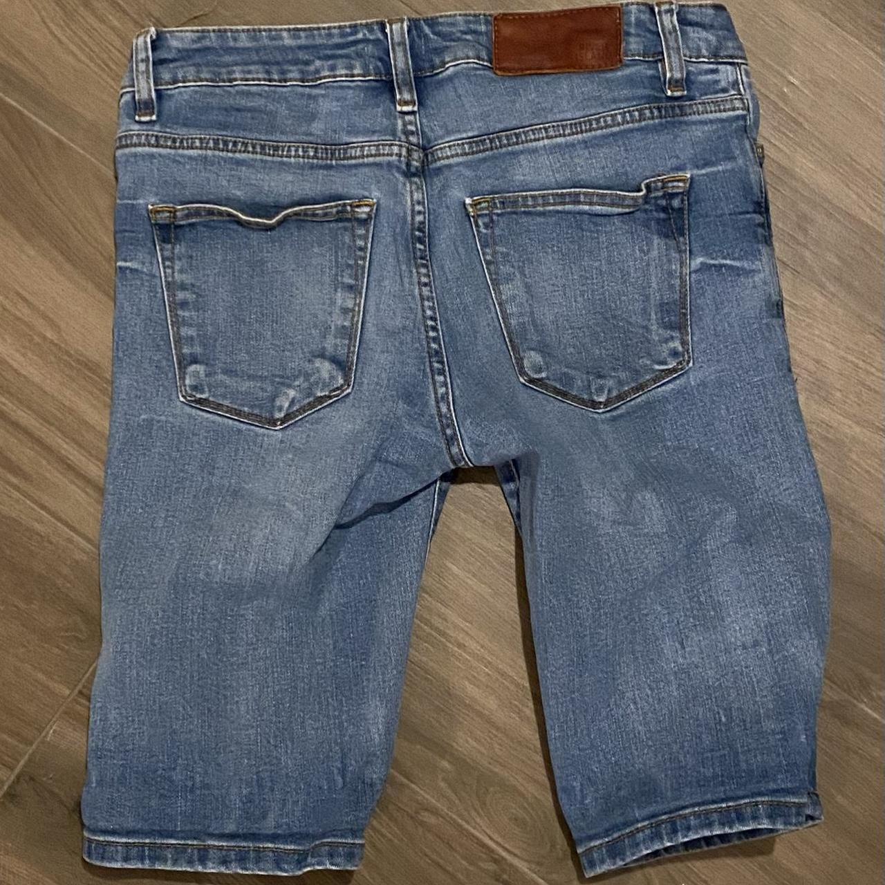 Blue Jean shorts River island 30 No stains or... - Depop