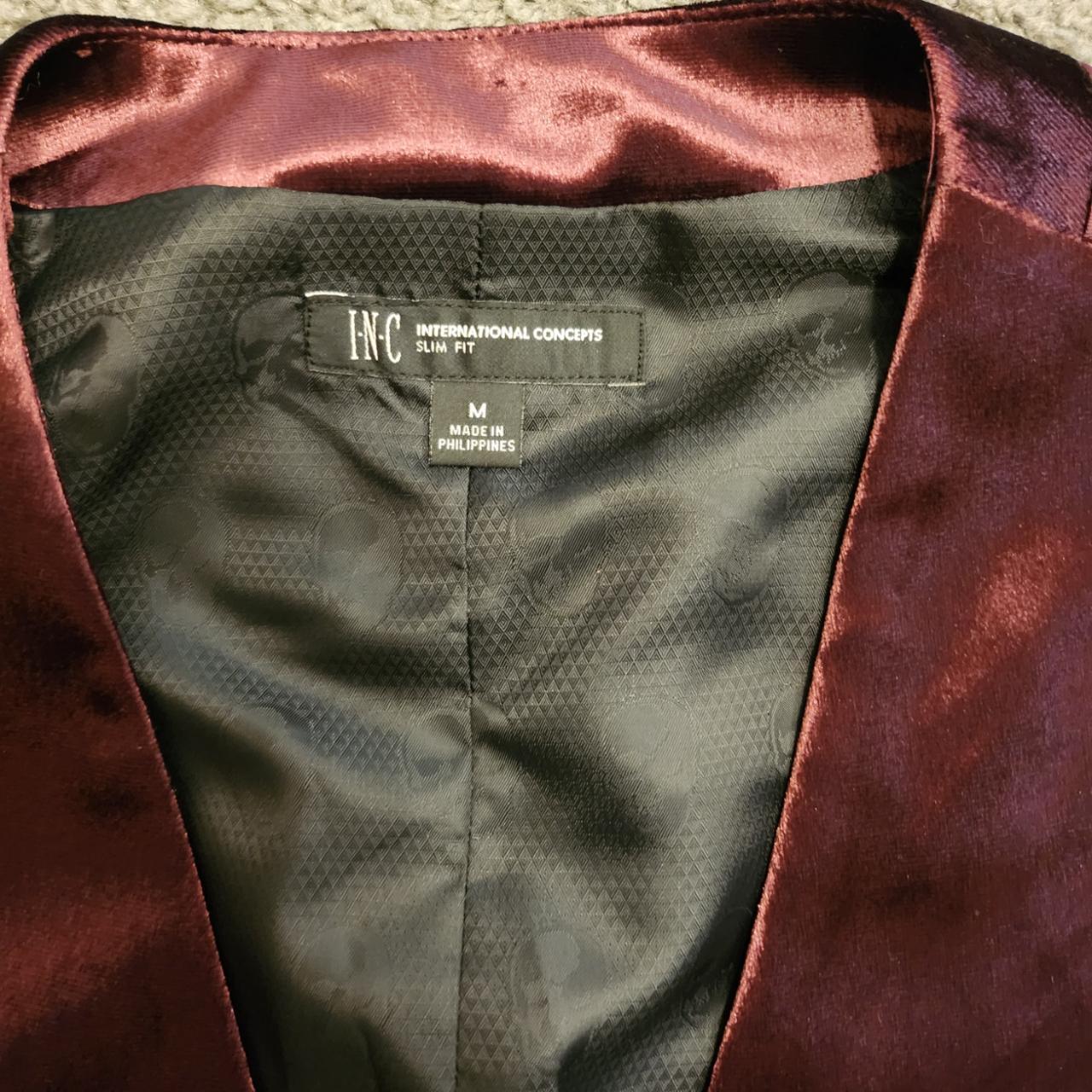 INC International Concepts Men's Burgundy and Black Waistcoatsvests
