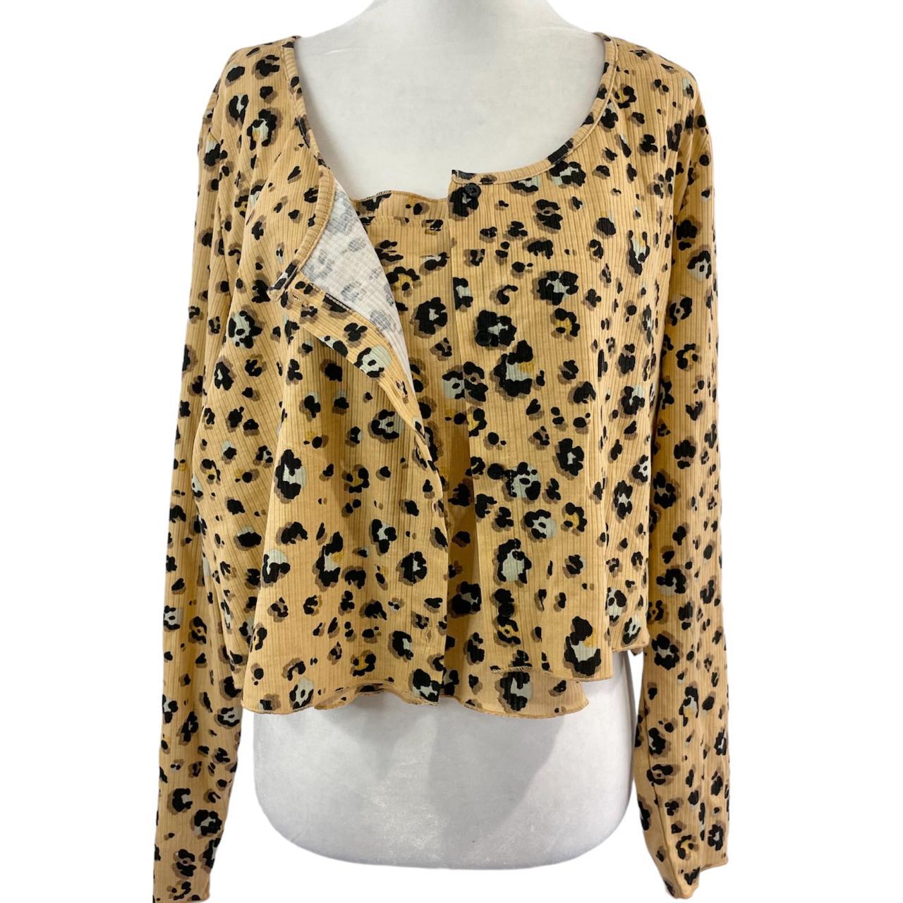 Bp long store leopard cardigan