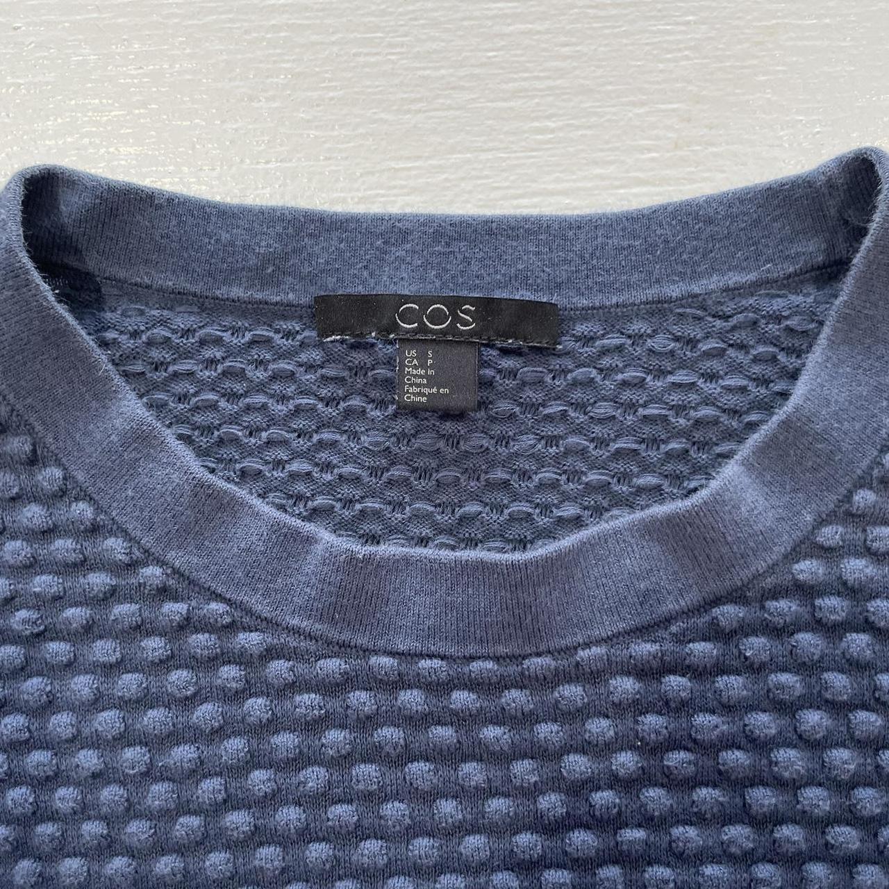 COS Waffle Stitch Cotton Jumper Dot Textured Knit - Depop