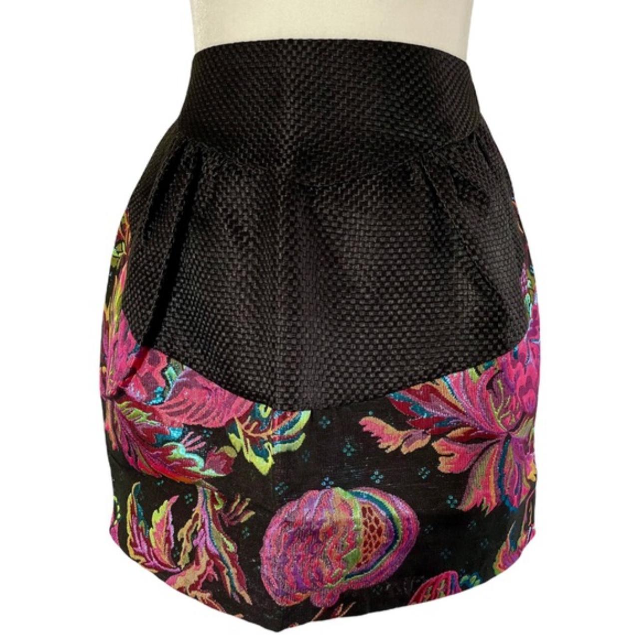 Rose floral 2025 jacquard mini skirt