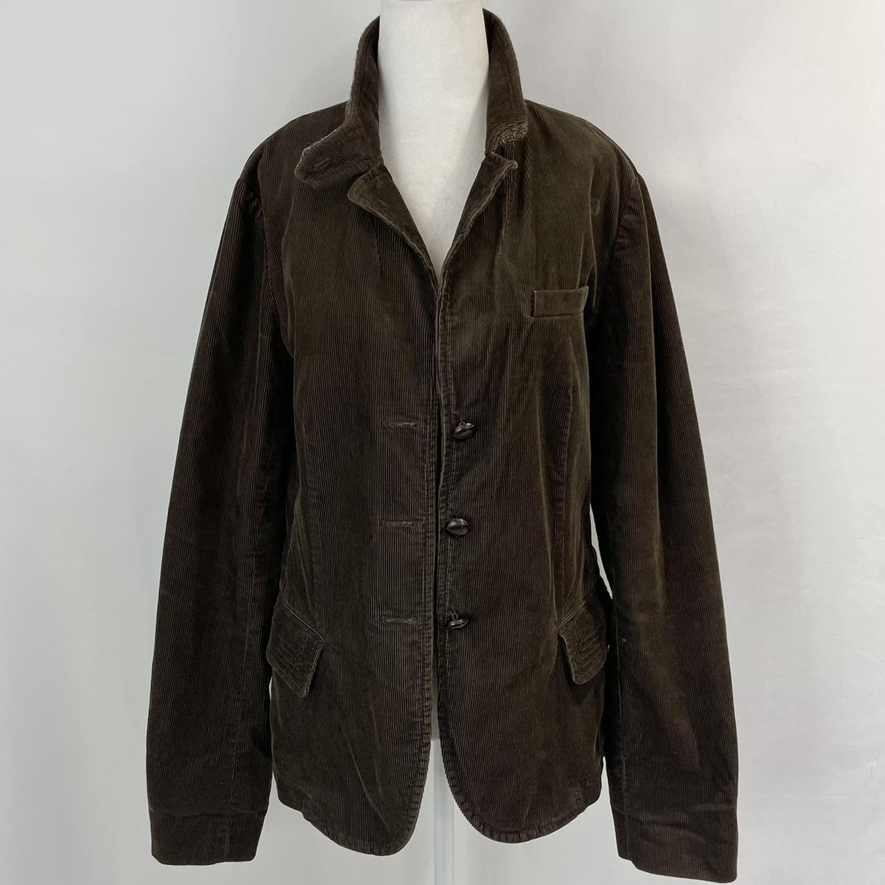 J Crew Brown Corduroy Academy Jacket Leather Button... - Depop