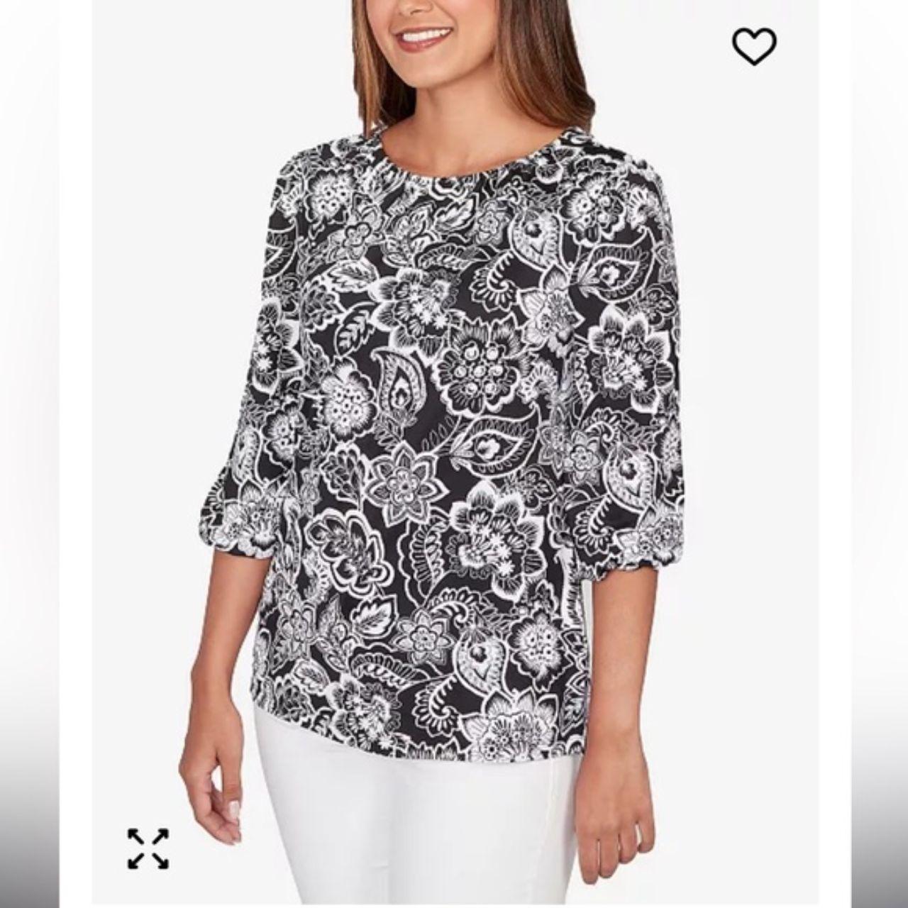 Ruby Rd. Women's Blouse - Black/Grey - M – Ruby D… - image 1