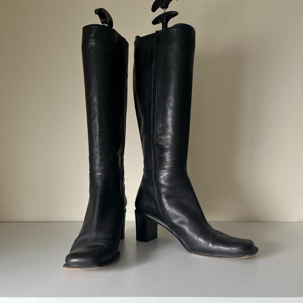 Via Spiga square toe tall boot Genuine leather,... - Depop