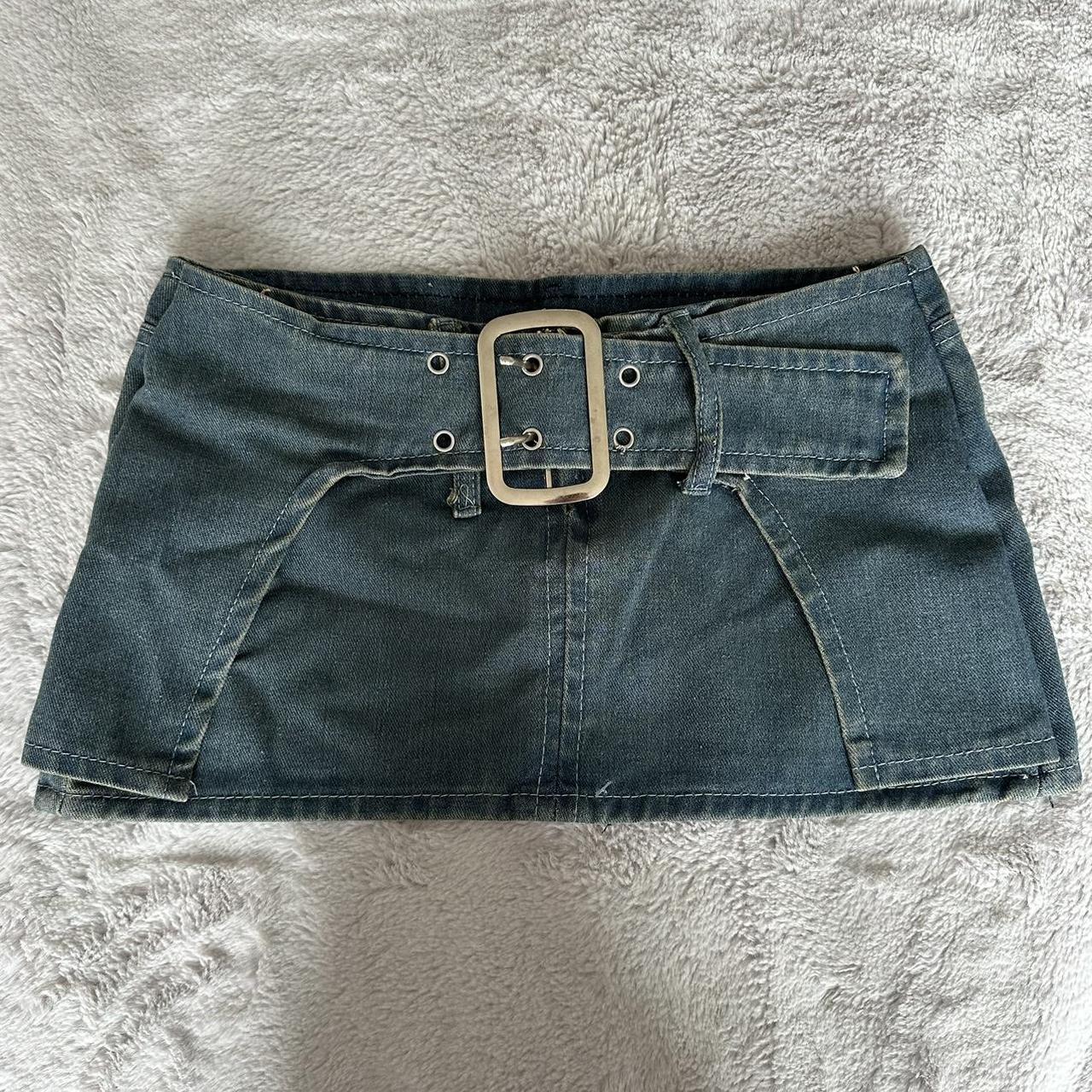EGO Denim Belt Micro Mini Skirt Never worn - Depop