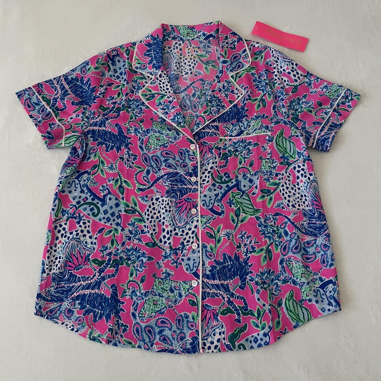 Lilly Pulitzer “Untamed Hearts” PJ button up top. •... Depop