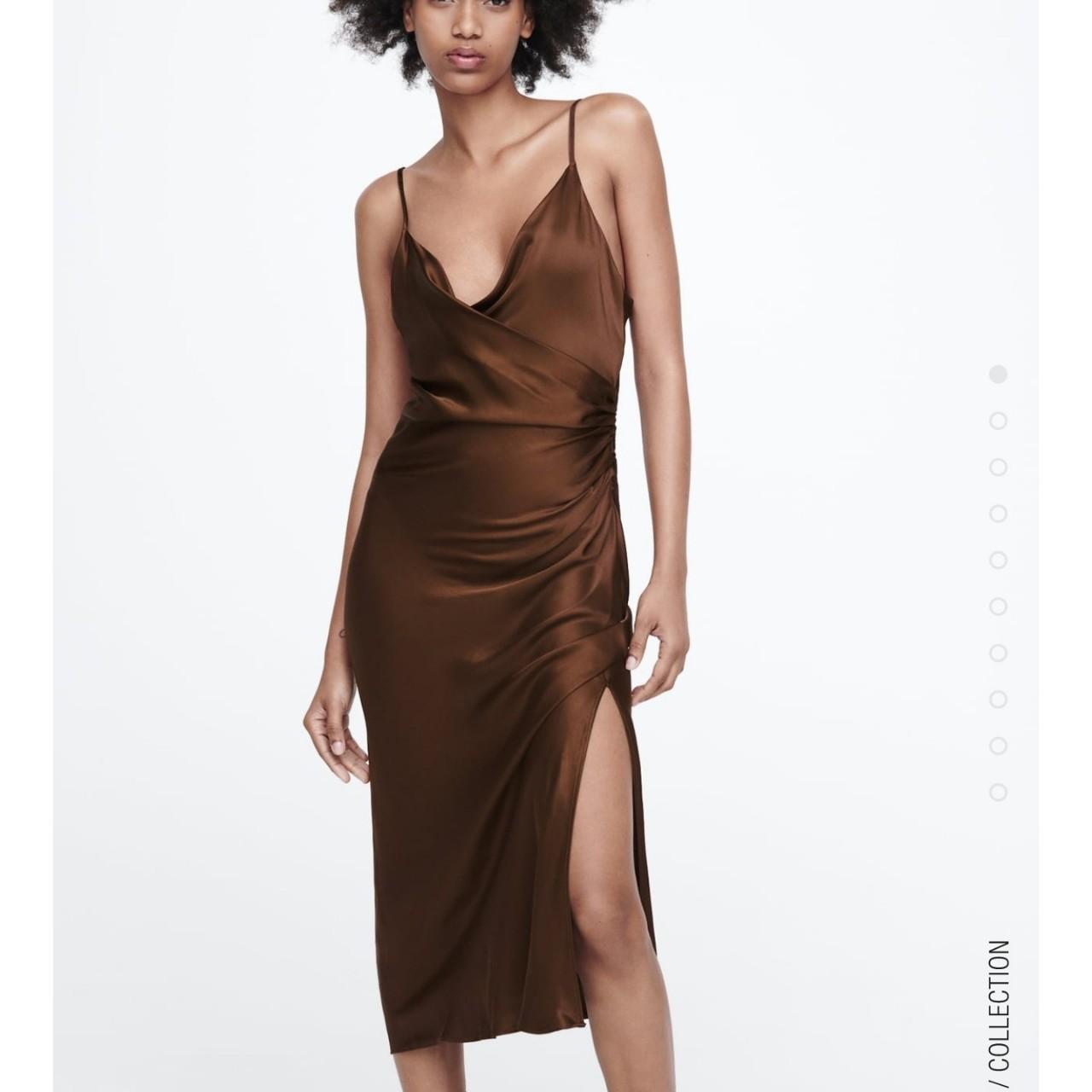 Zara Brown Dress Depop