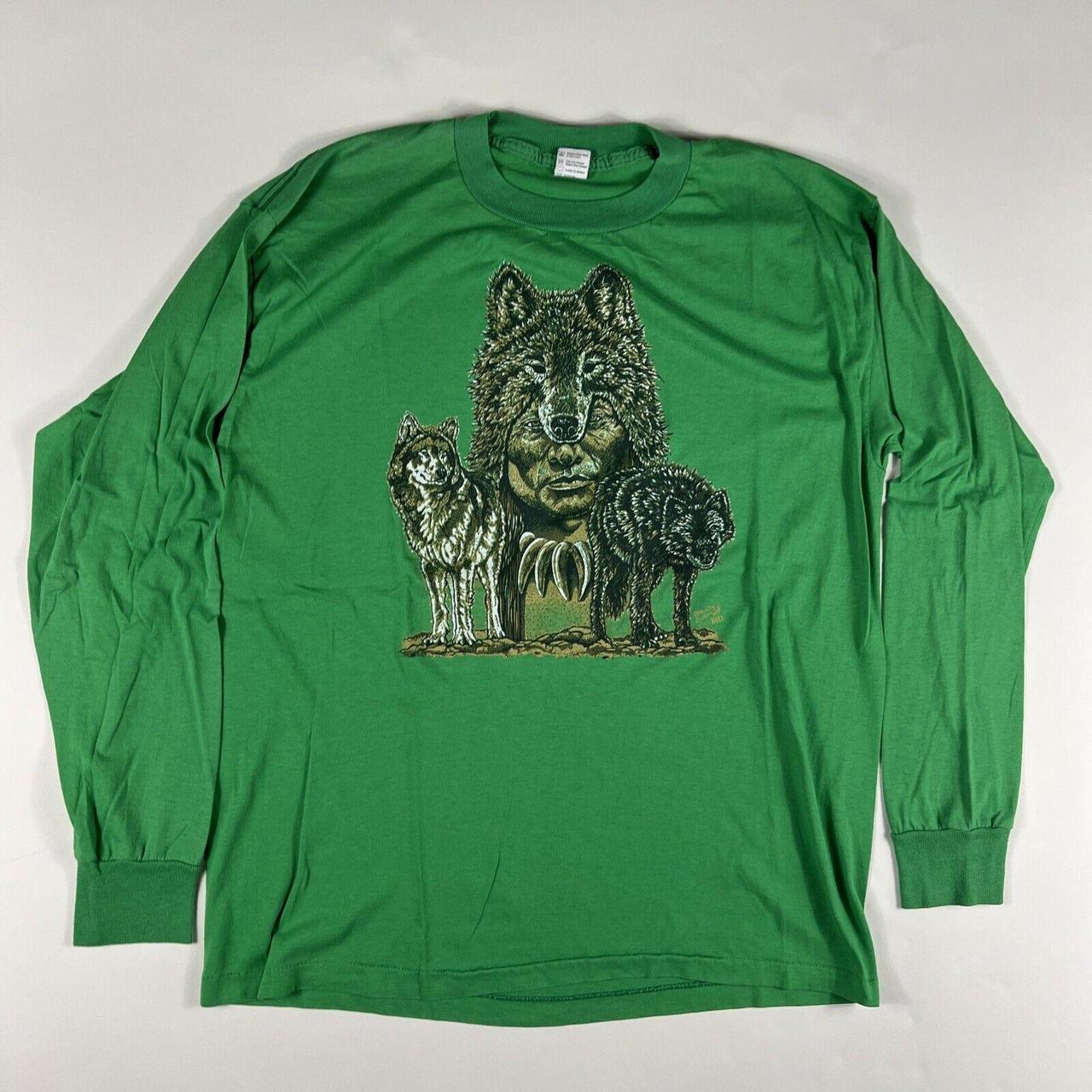 Vintage Wolf Tribal Shirt XL Long Sleeve Nature Depop