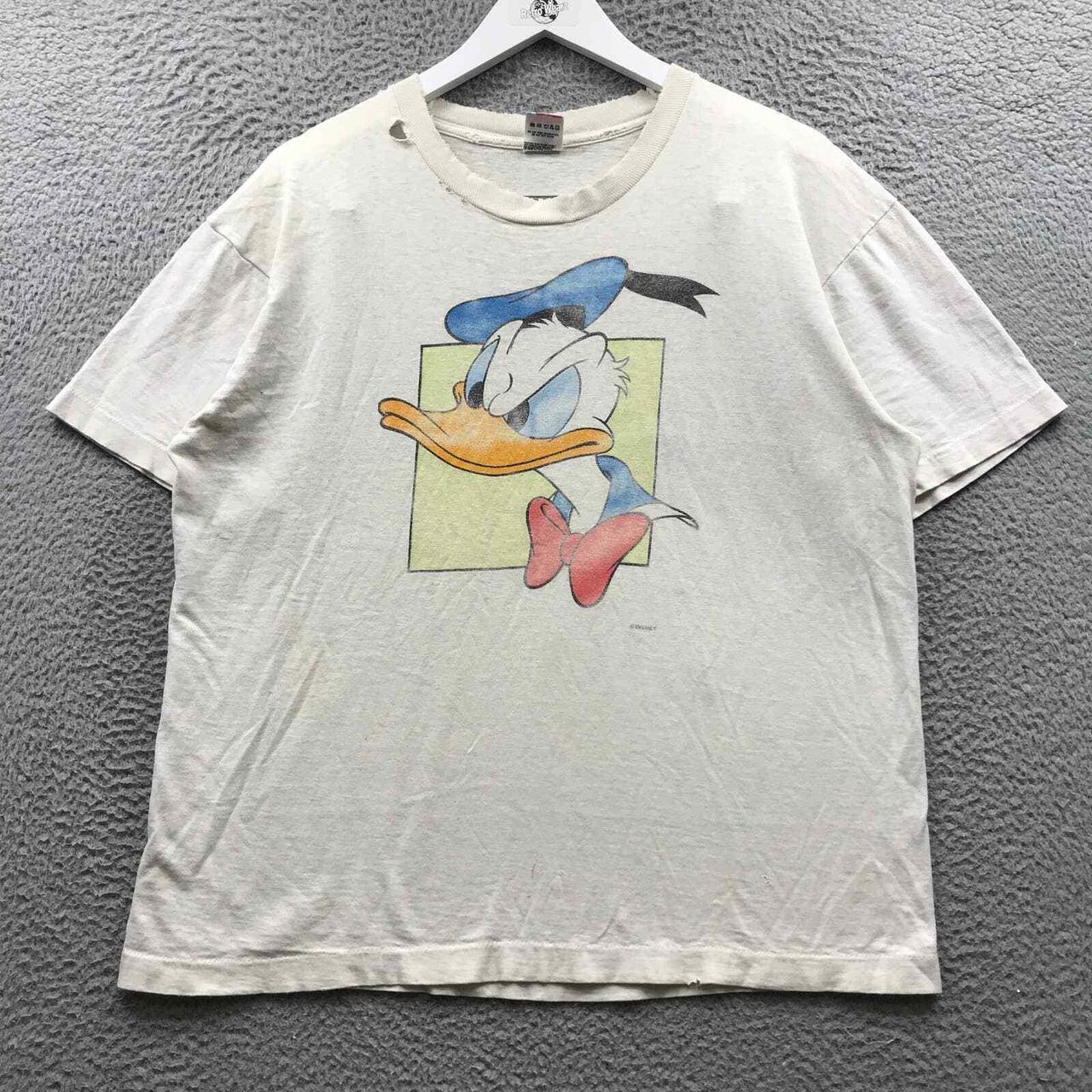 Vintage Donald Duck Distressed T-Shirt Men's Large L... - Depop