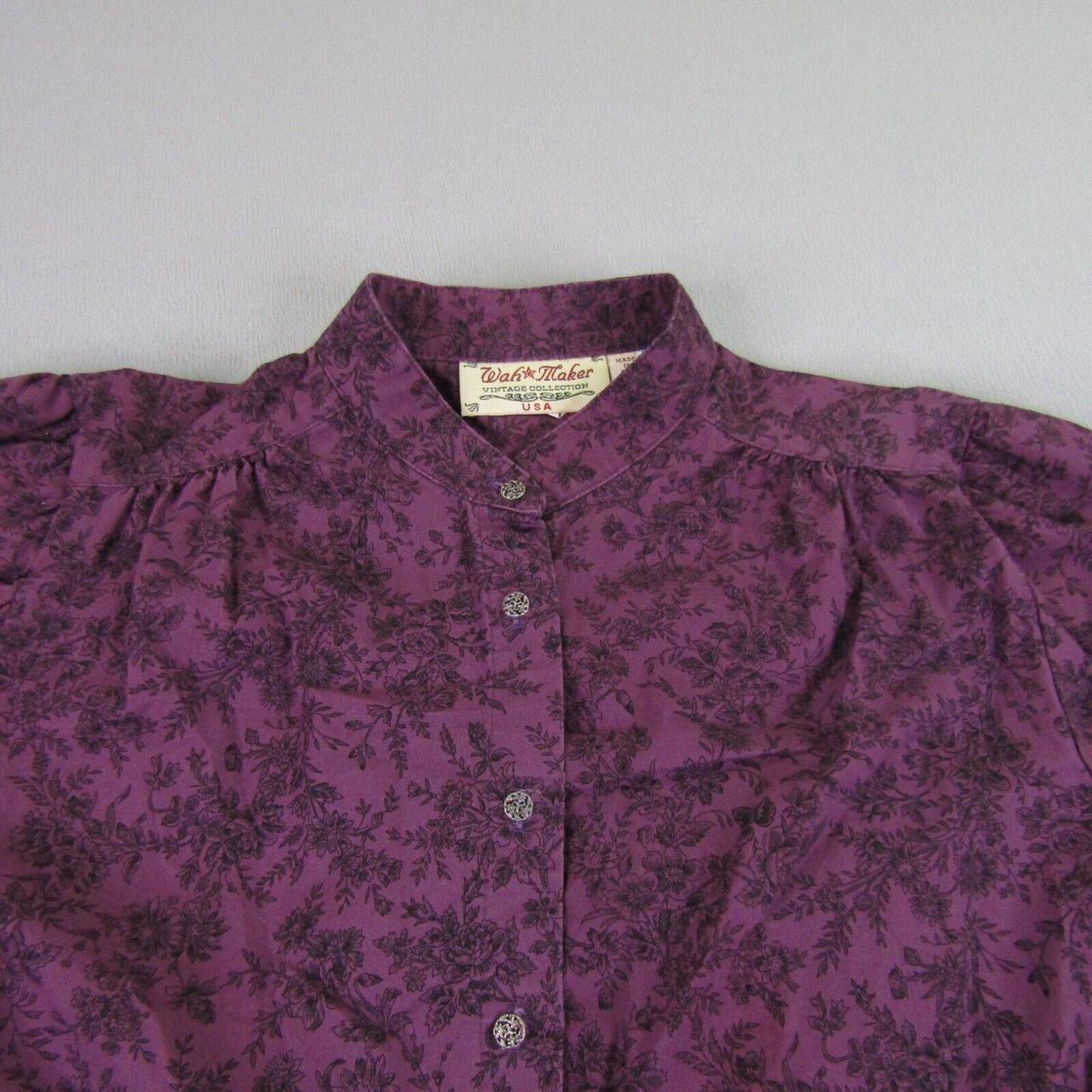 Vintage Wah Maker Shirt Women XXL Purple Button Up... - Depop