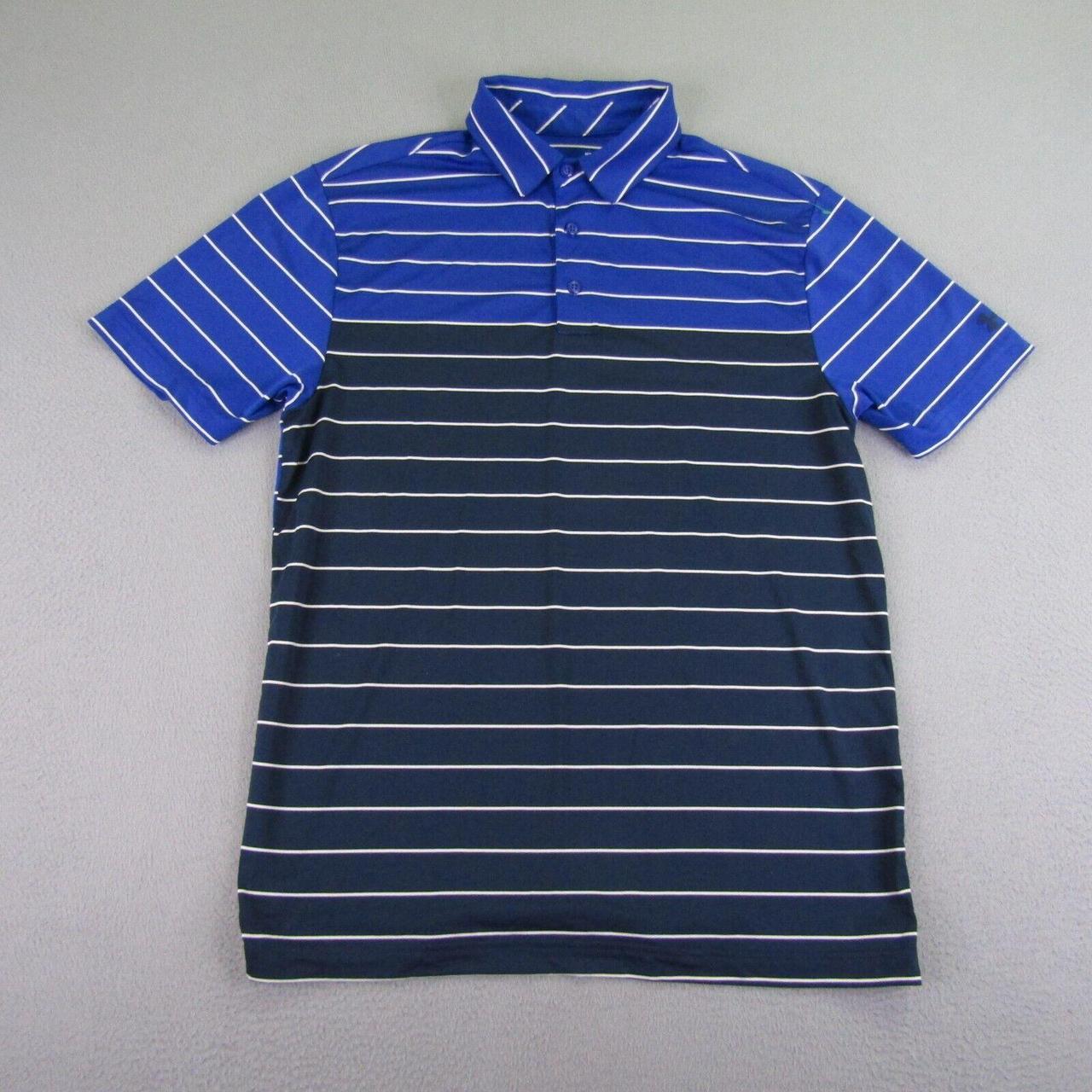 Under Armour Men's Blue and White Polo-shirts