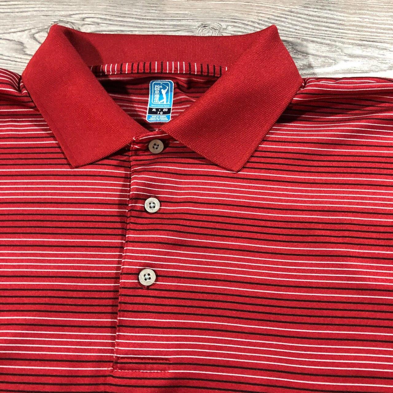 Pga tour golf polo adult xl red stripe short sleeve depop